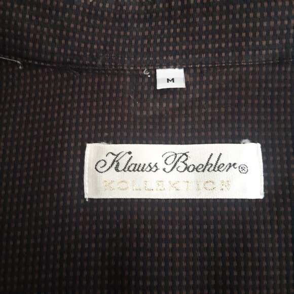 Klauss Boehler Kollektion SZ M Brown & Tan Woven Check Men's Button Up Shirt - Picture 6 of 12
